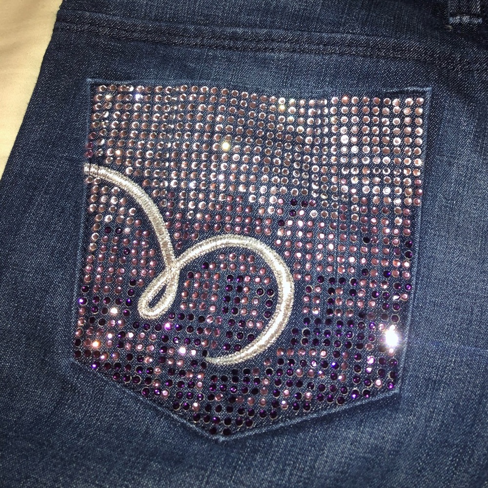 Gorgeous Bebe rhinestone bling skinny jeans - Picture 4 of 6